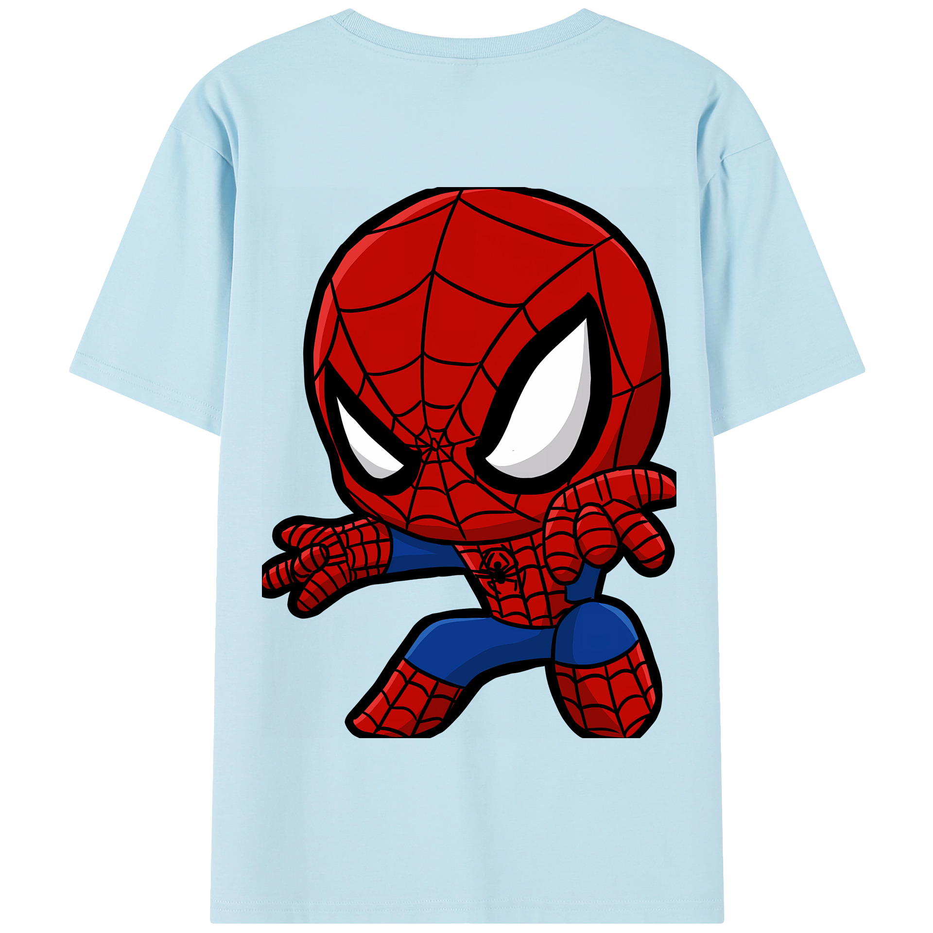 （画像用） Spider Man スパイダーマン 綿100％半袖Tシャツ（背面プリント）